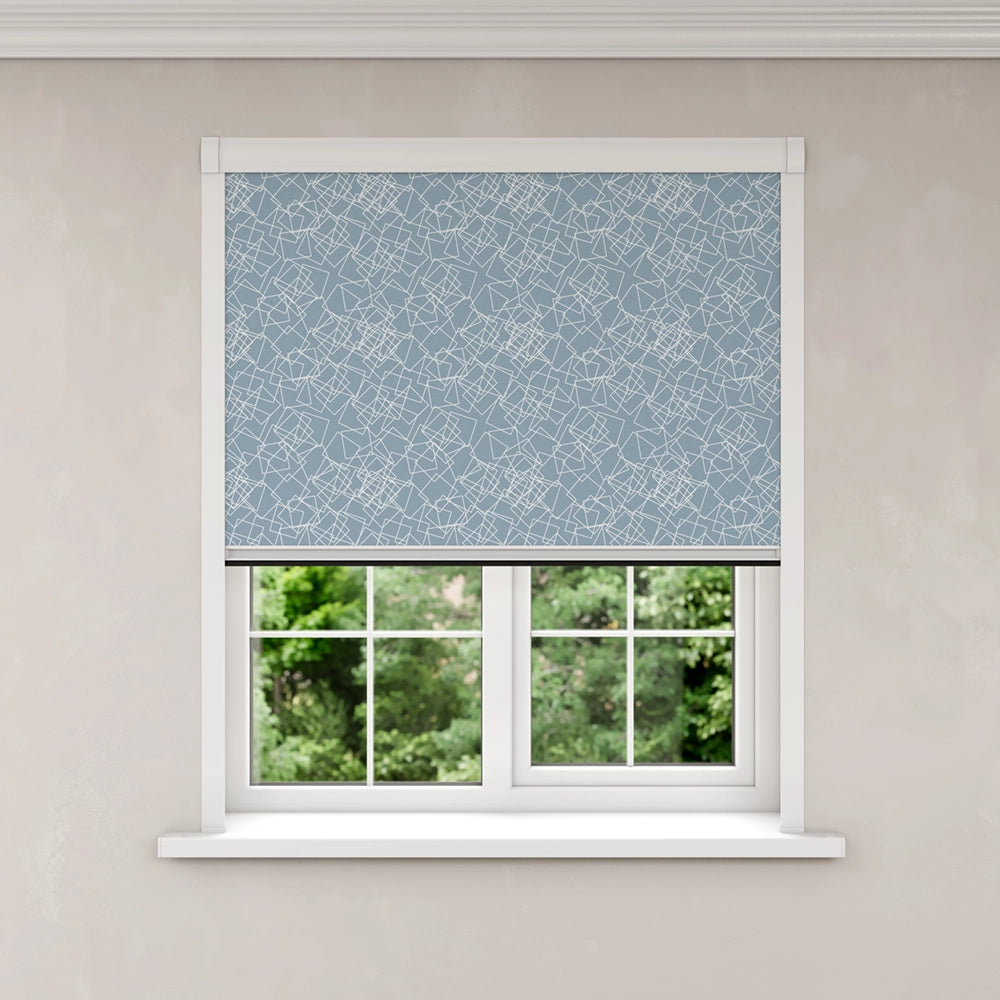 BlocOut Blackout Blind in Scattered Geo Squares