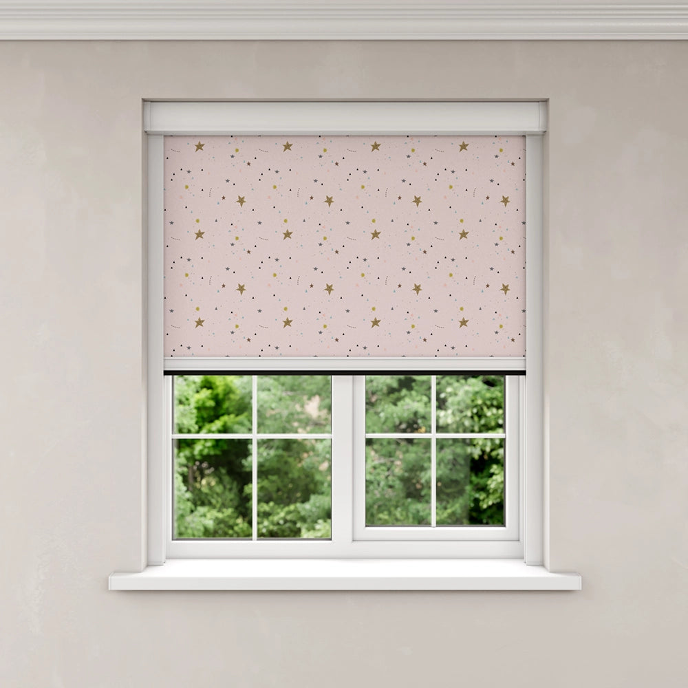 BlocOut Blackout Blind in Crafty Stars Pink