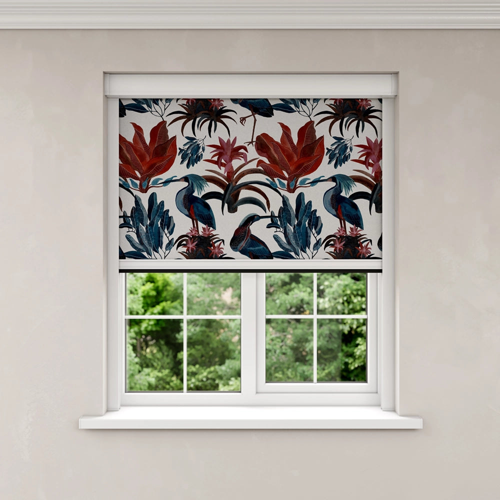 BlocOut Blackout Blind in Heron and Bromelia White