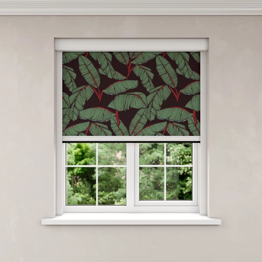 BlocOut Blackout Blind in Jungle Leaf Dark