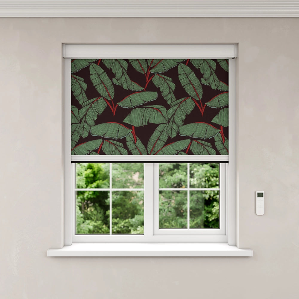 BlocOut Blackout Blind in Jungle Leaf Dark