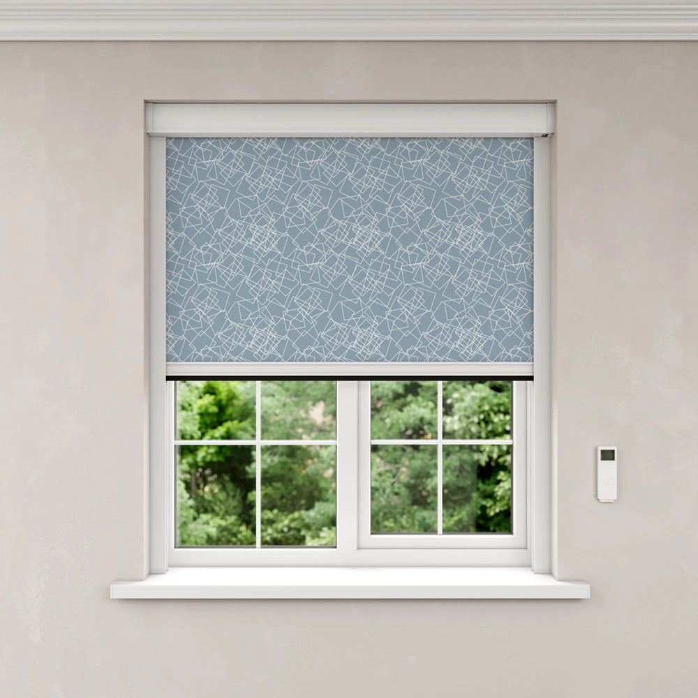 BlocOut Blackout Blind in Scattered Geo Squares