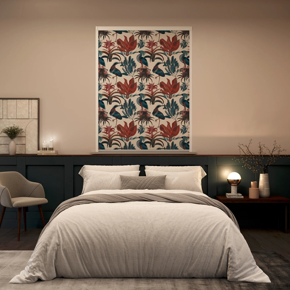 BlocOut Blackout Blind in Heron and Bromelia White