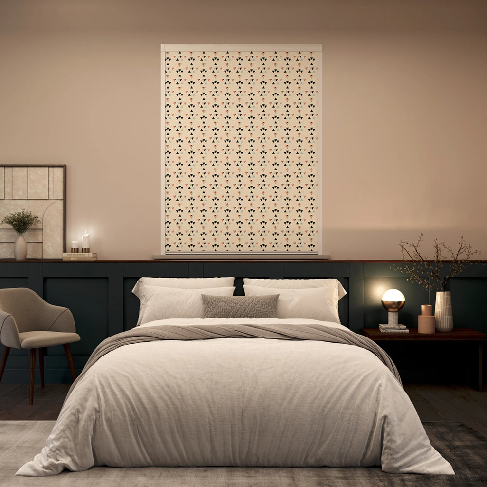 BlocOut Blackout Blind in Triangle Geo Coral