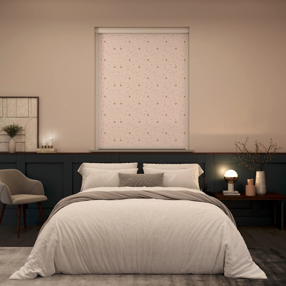 BlocOut Blackout Blind in Crafty Stars Pink