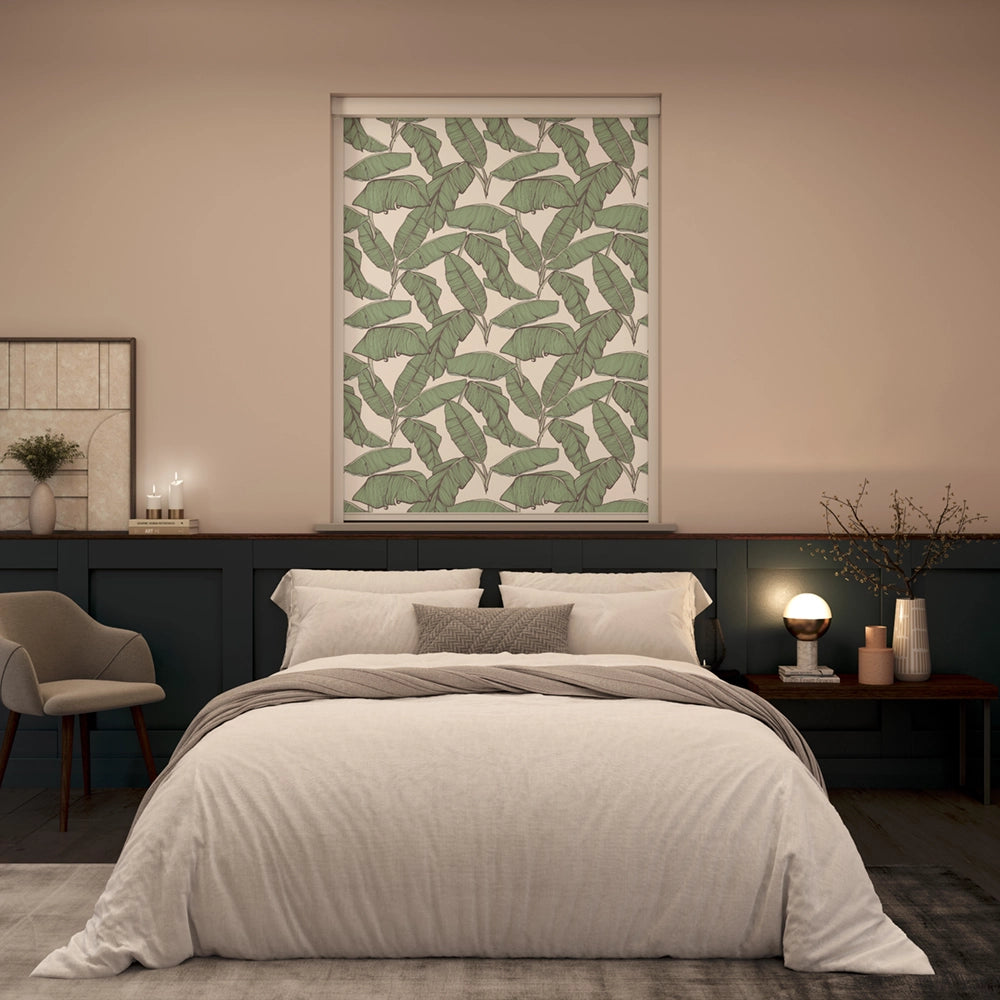 BlocOut Blackout Blind in Jungle Leaf White
