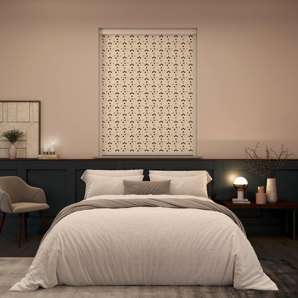 BlocOut Blackout Blind in Triangle Geo Coral