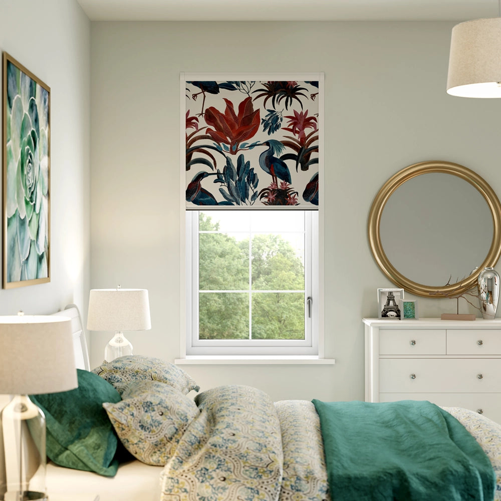 BlocOut Blackout Blind in Heron and Bromelia White