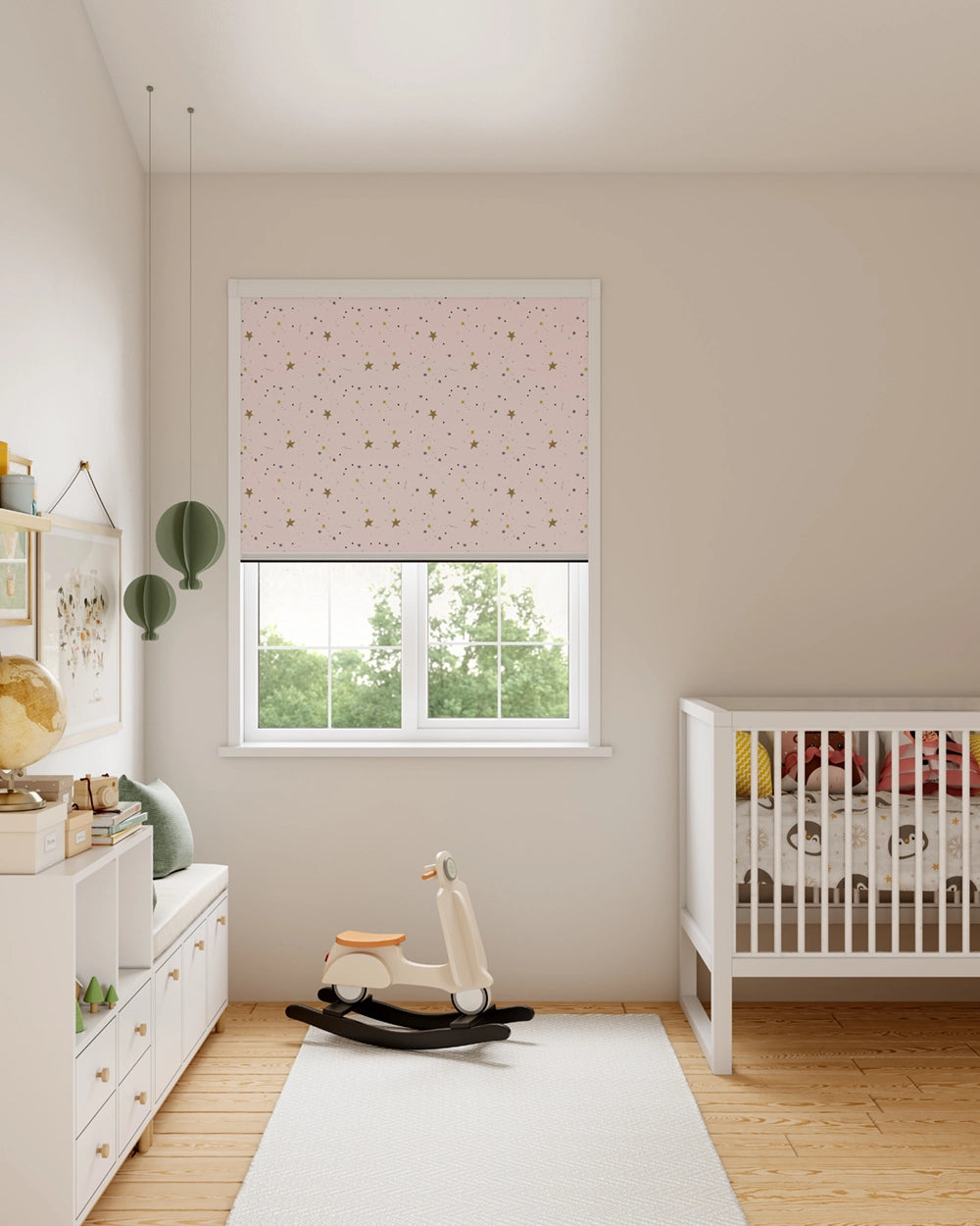 BlocOut Blackout Blind in Crafty Stars Pink