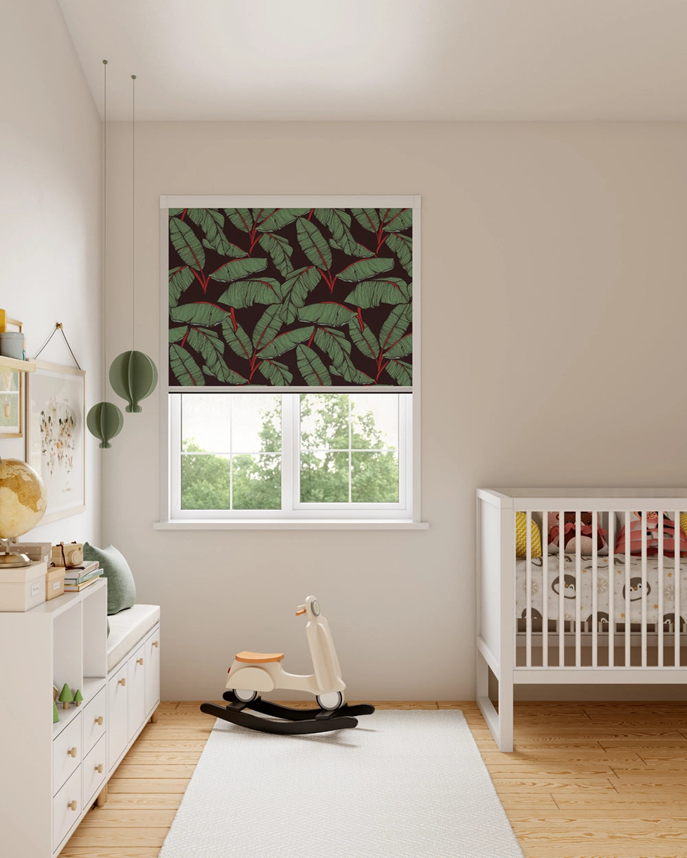 BlocOut Blackout Blind in Jungle Leaf Dark