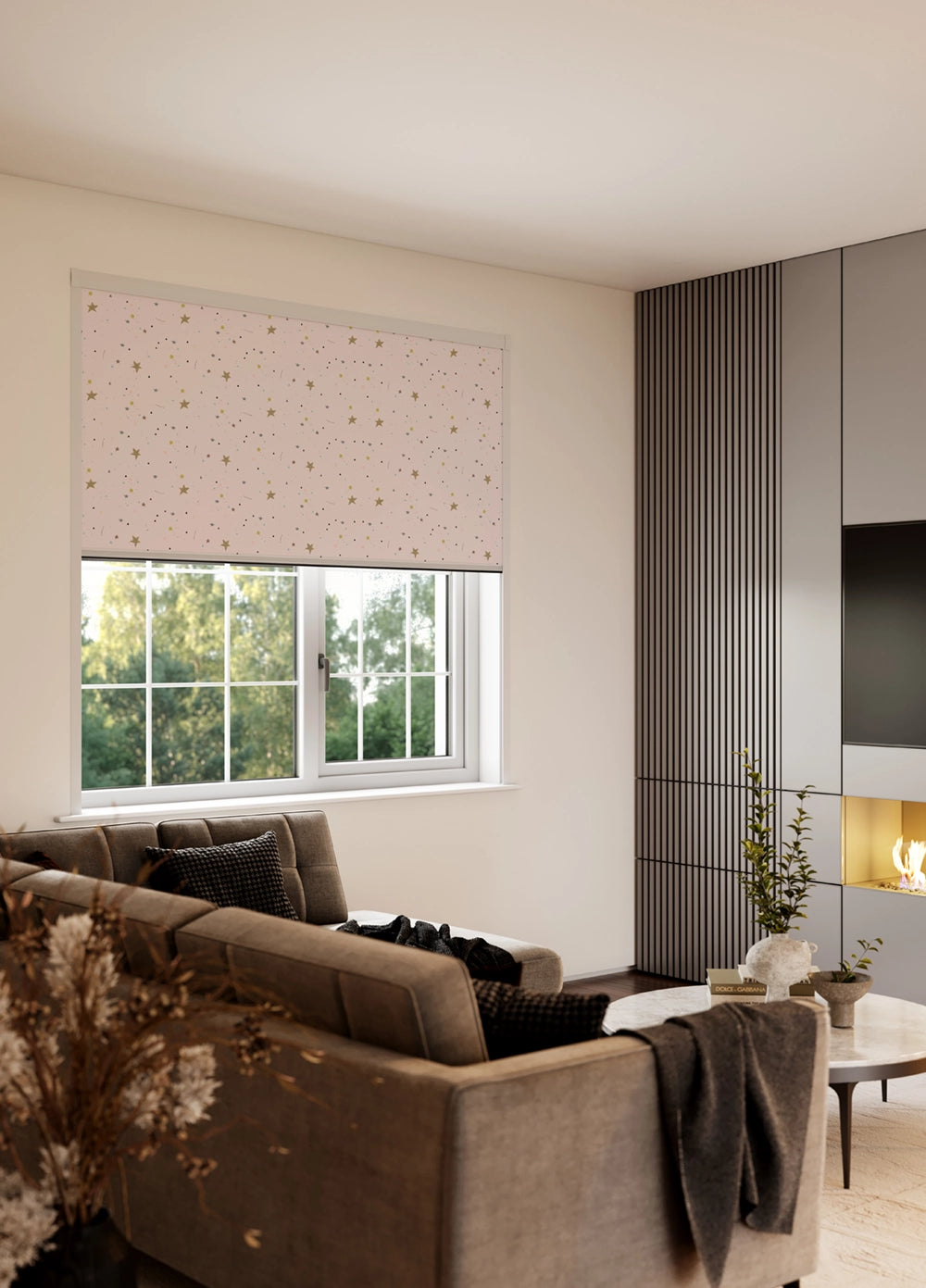 BlocOut Blackout Blind in Crafty Stars Pink