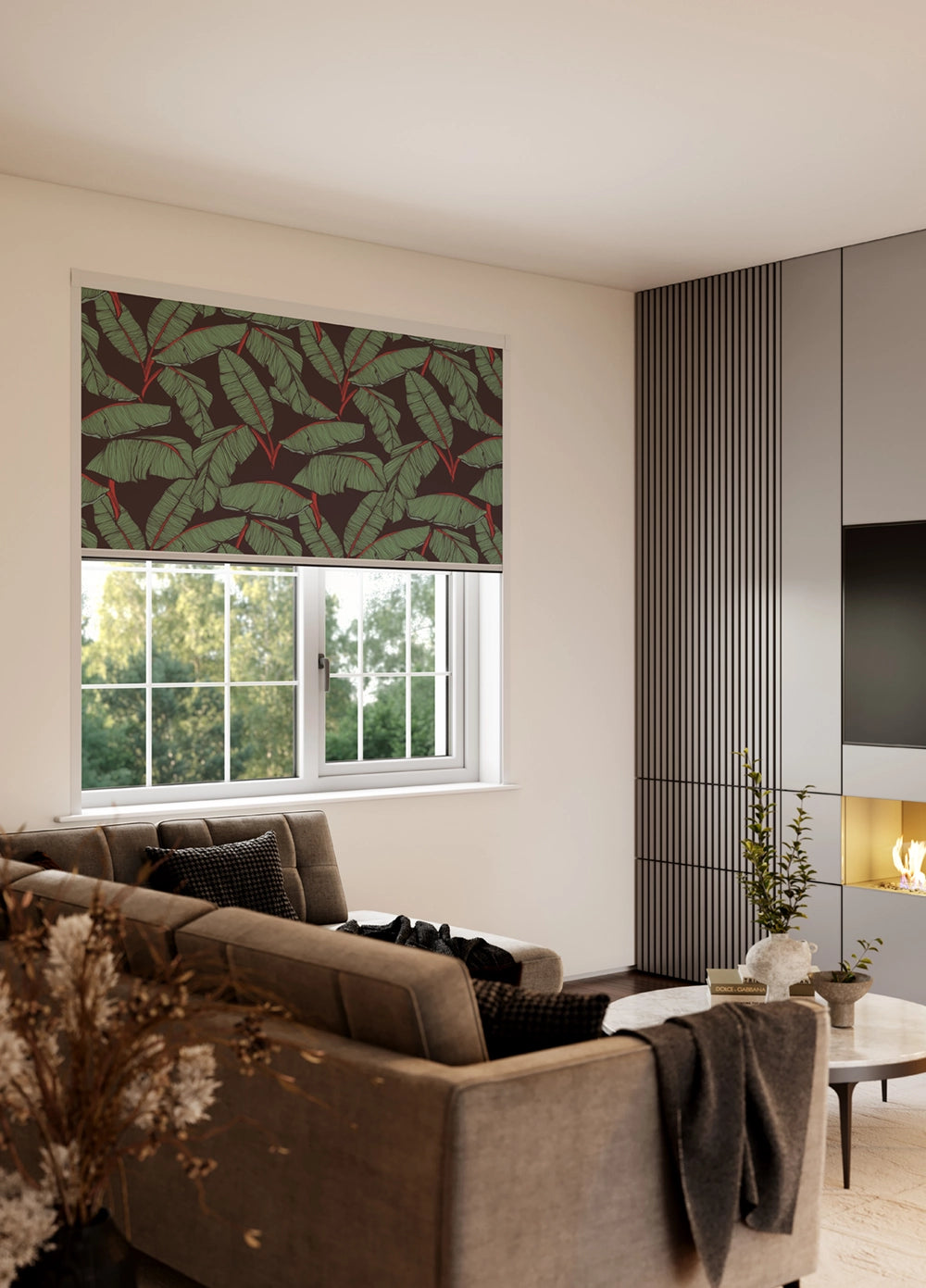 BlocOut Blackout Blind in Jungle Leaf Dark