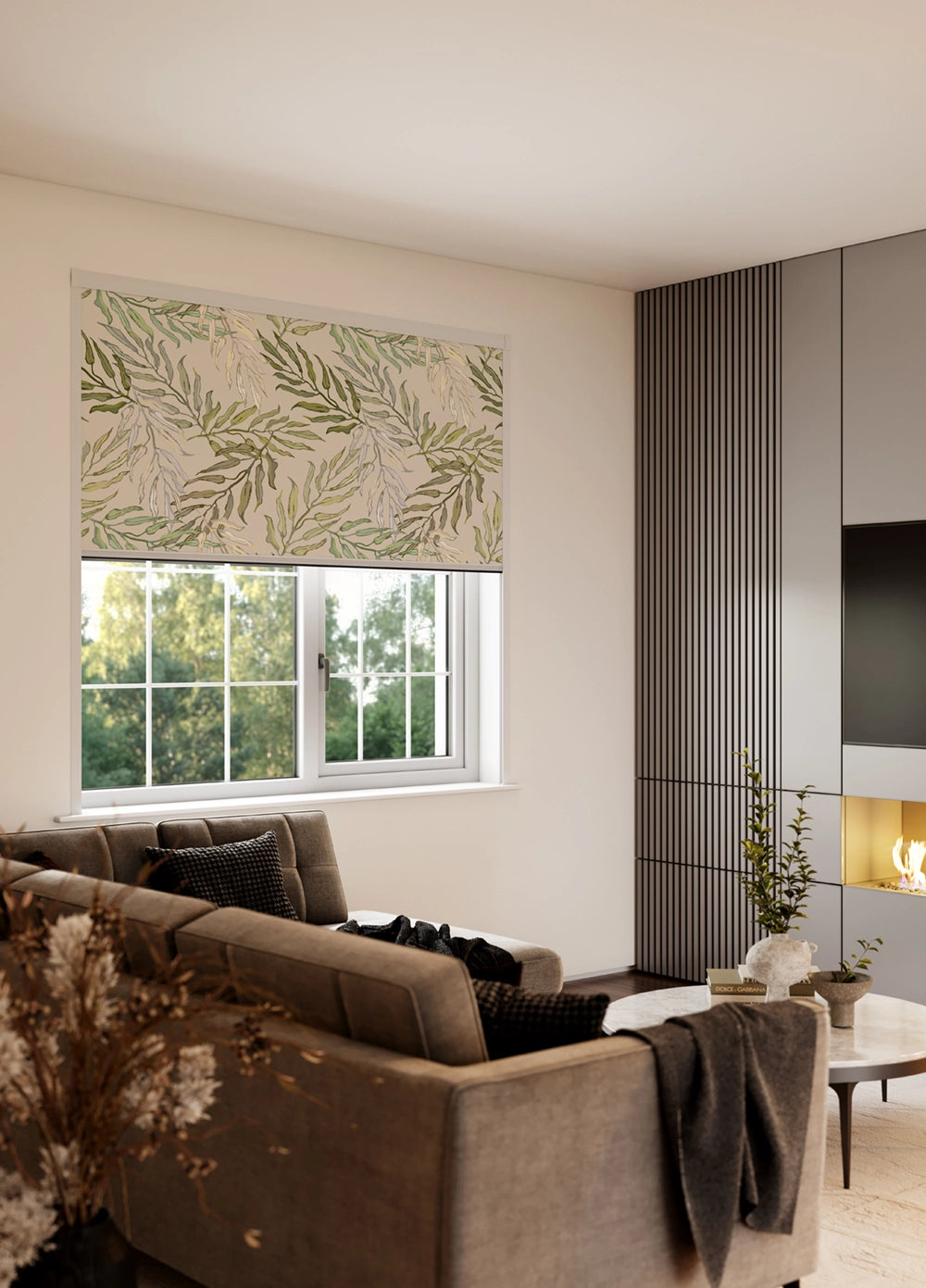 BlocOut Blackout Blind in Large Palms Light