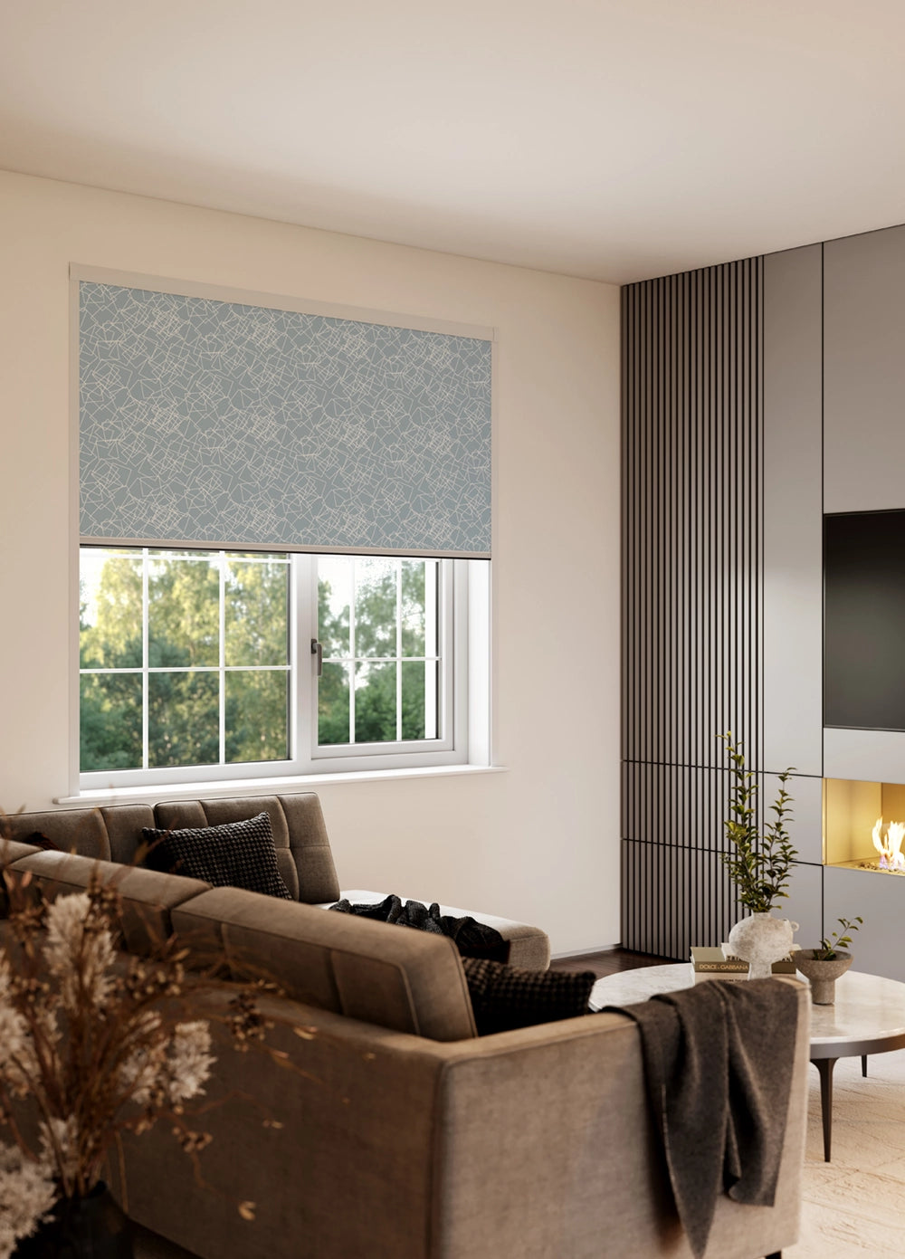 BlocOut Blackout Blind in Scattered Geo Squares