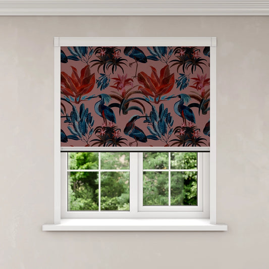 BlocOut Blackout Blind in Heron and Bromelia Pink