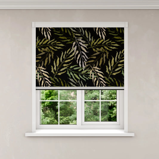 BlocOut Blackout Blind in Large Palms Dark