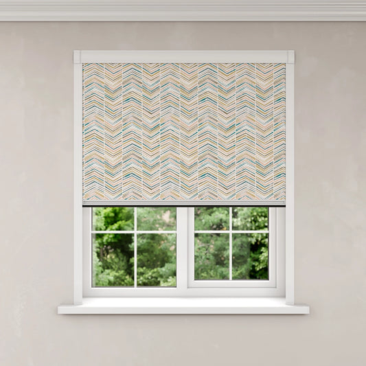 BlocOut Blackout Blind in Simple Watercolour Chevron