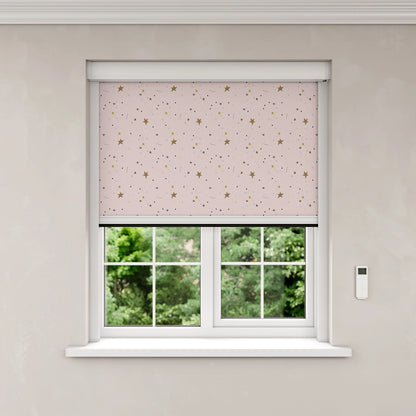 BlocOut Blackout Blind in Crafty Stars Pink