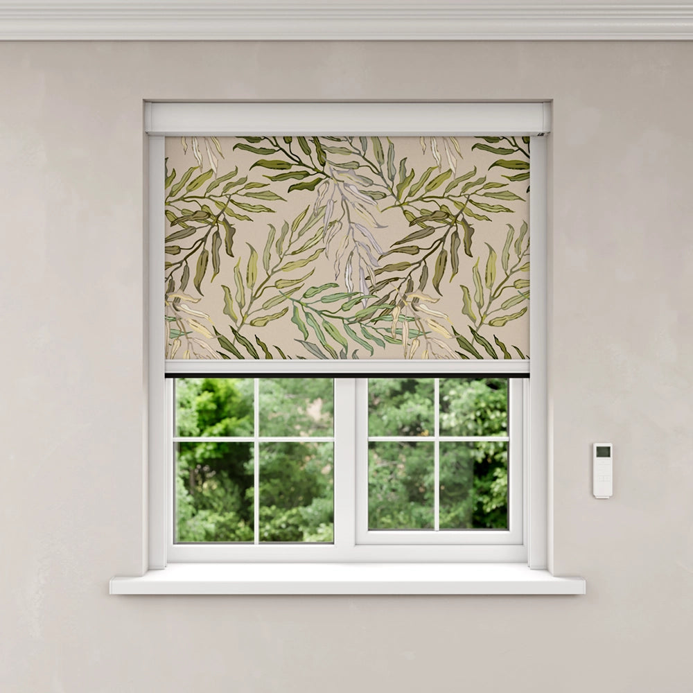 BlocOut Blackout Blind in Large Palms Light