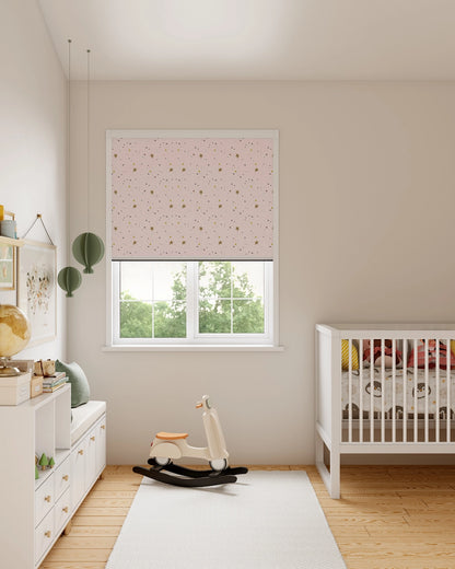 BlocOut Blackout Blind in Crafty Stars Pink