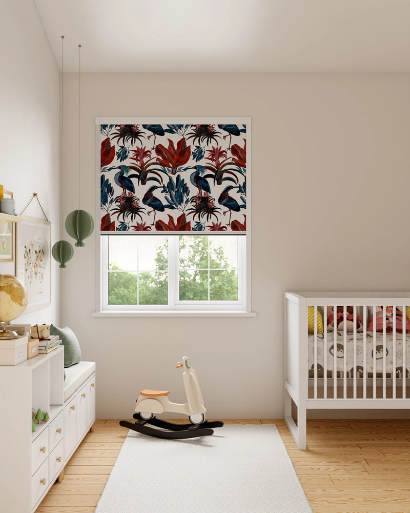BlocOut Blackout Blind in Heron and Bromelia White