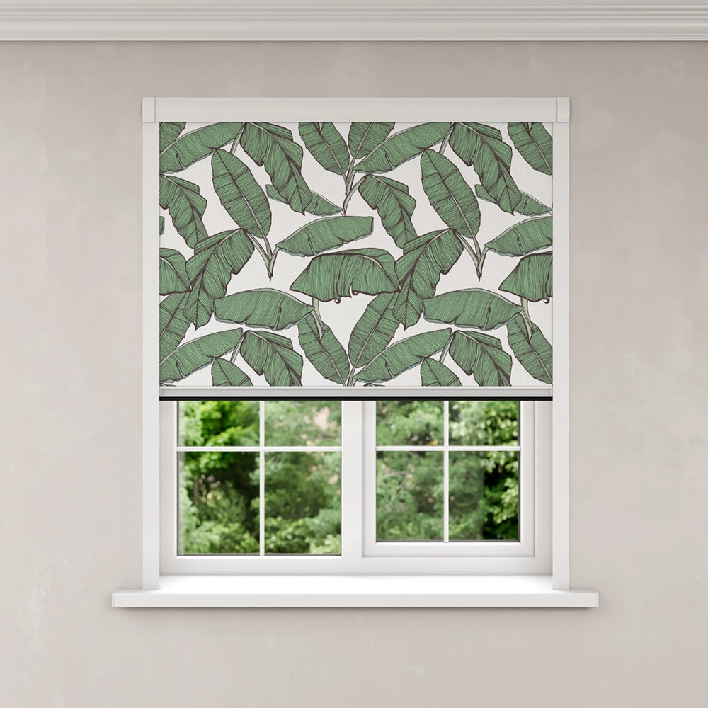 Jungle Leaf White Fabric